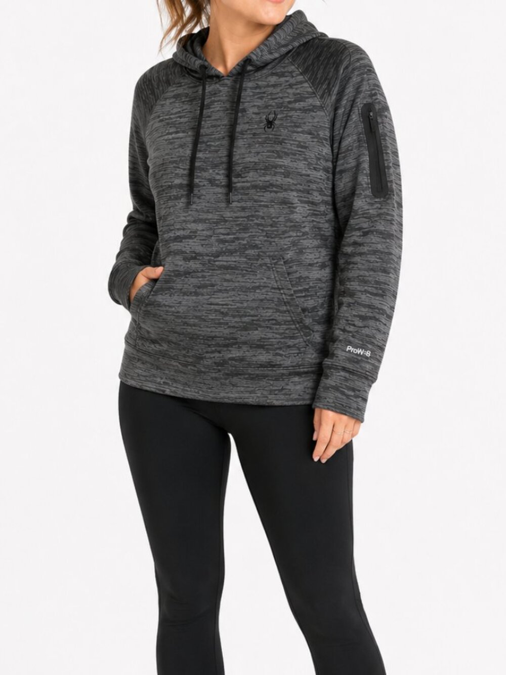 Spyder Active Fleece Lined Performance Hoodie Small Gray Athletic Pullover